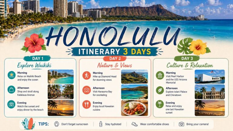 Honolulu Itinerary 3 Days: The Perfect First-Time Travel Plan