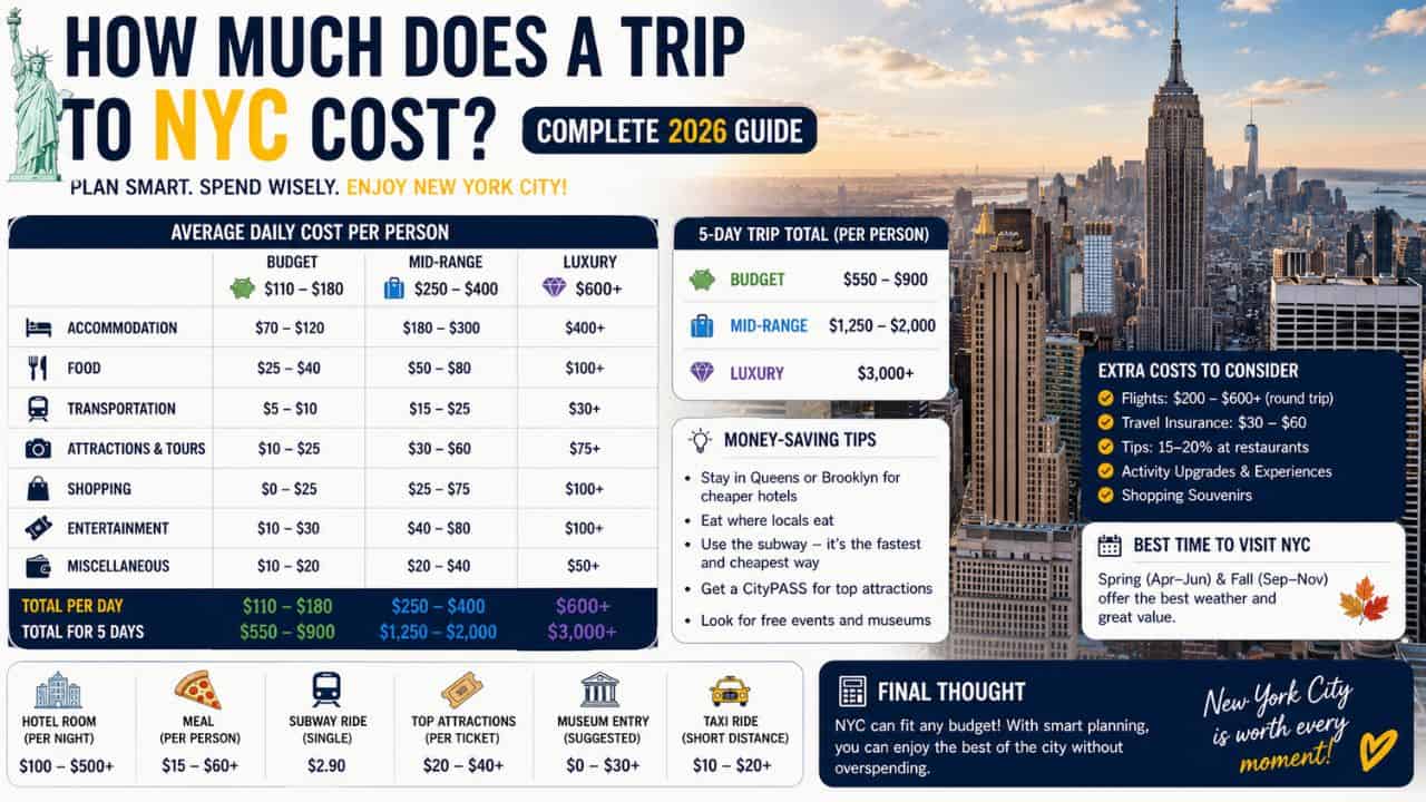 How Much Does a Trip to NYC Cost? (2026 Full Budget Guide)