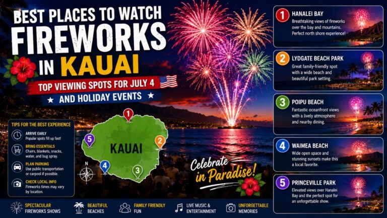 Best Places to Watch Fireworks in Kauai: Top Viewing Spots for July 4 and Holiday Events