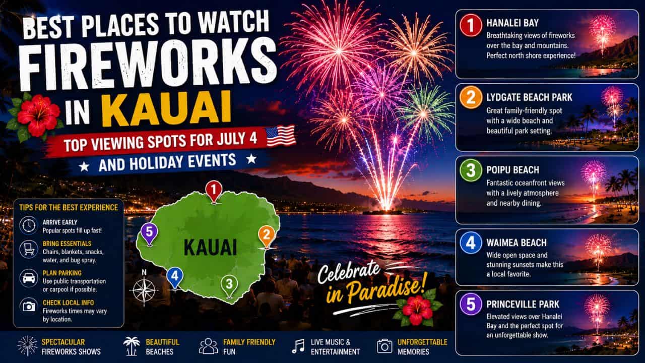 Best Places to Watch Fireworks in Kauai: Top Viewing Spots for July 4 and Holiday Events